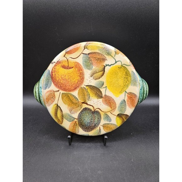 Modigliani Via Condotti Italia Frutta Laccata Redware Trivet Fruit Pattern - Picture 1 of 5